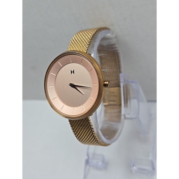 MVMT Mod RG1 Rose Gold Mesh 32mm Womens Quartz Watch 5ATM New Battery Classic - Picture 2 of 11